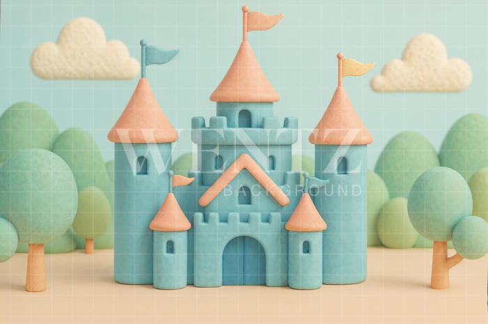 Fabric Photography Background Children's Day Castle / Backdrop 7728