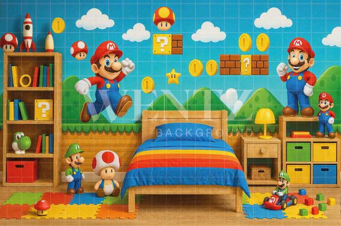 Fabric Photography Background Children's Day Bedroom / Backdrop 7734