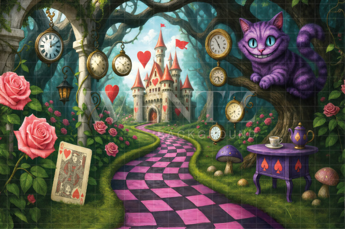 Fabric Photography Background Children's Day Castle  / Backdrop 7737