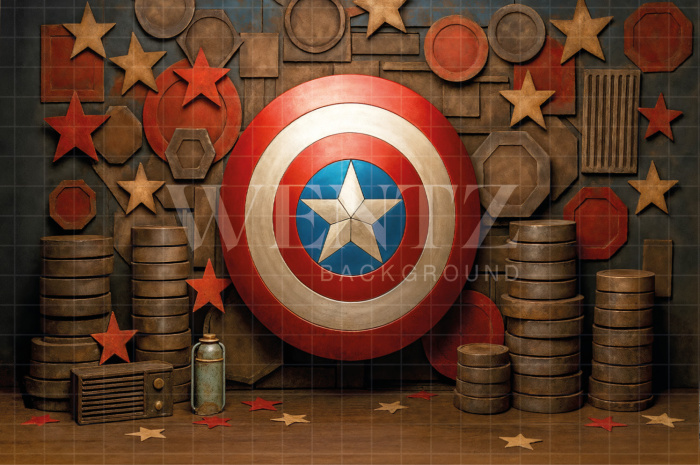 Fabric Photography Background Superhero Room / Backdrop 7742