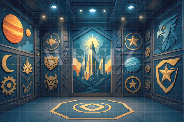 Fabric Photographic Background Children's Day Superhero Room / Backdrop 7746