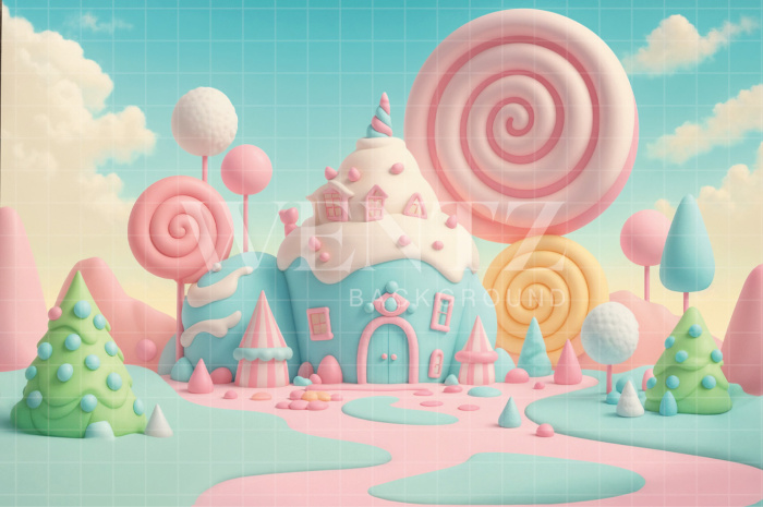 Fabric Photography Background Children's Day Candy Store / Backdrop 7760