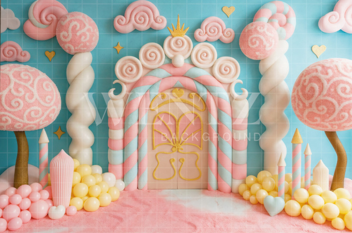 Fabric Photography Background Children's Day Candy Store / Backdrop 7755