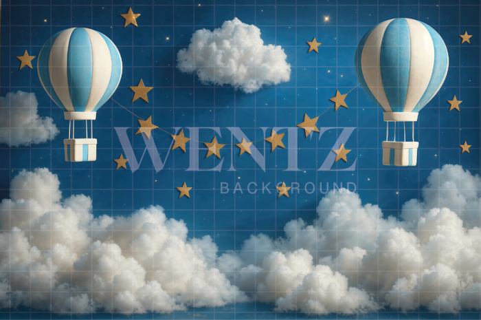 Fabric Photography Background Balloon in the Sky Children's Day / Backdrop 7759