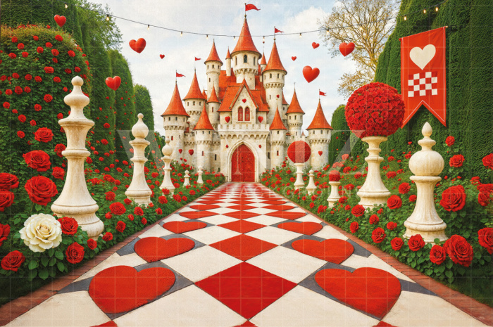 Fabric Photography Background Children's Day Castle  / Backdrop 7764