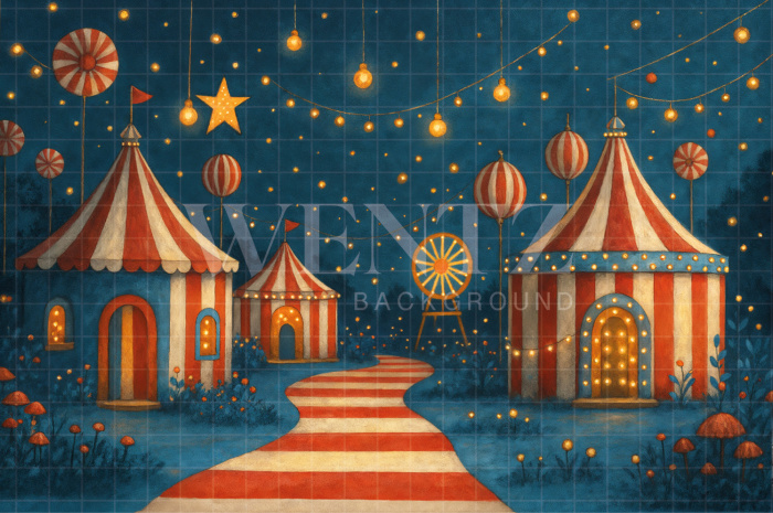 Fabric Photographic Background Children's Day Circus / Backdrop 7771