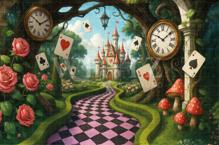 Fabric Photography Background Children's Day Castle  / Backdrop 7773