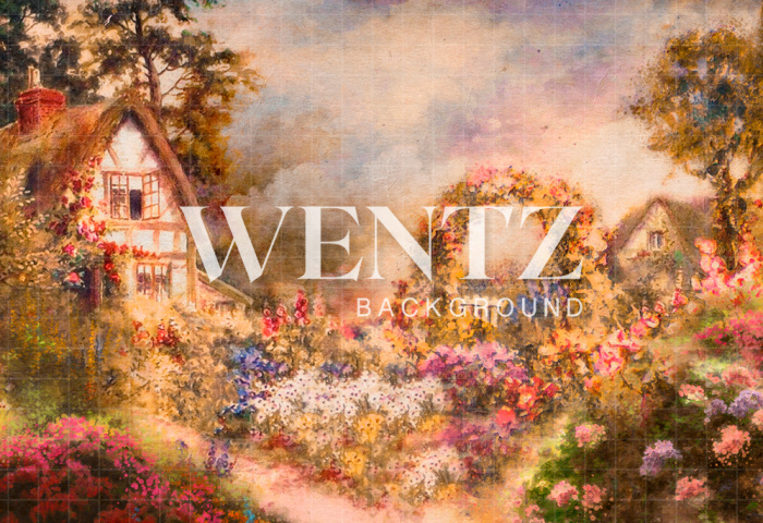 Fabric Photography Background Enchanted Flowered Garden / Backdrop CW103