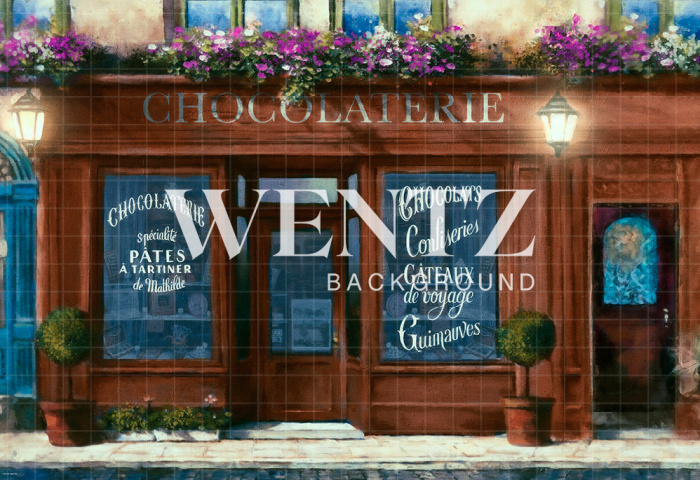 Fabric Photography Background Chocolate Store / Backdrop CW109