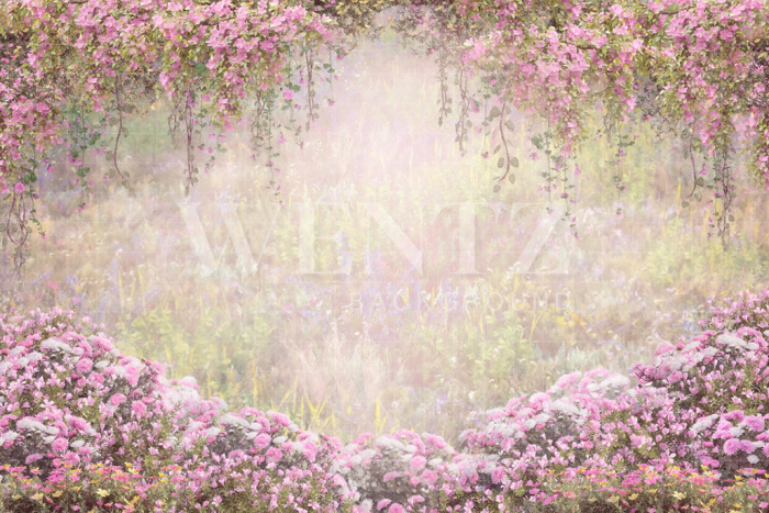 Fabric Photography Background Pink Flowers / Backdrop CW172