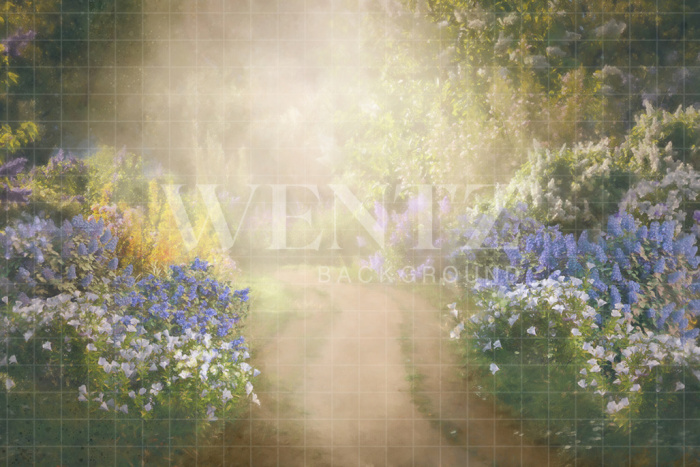Fabric Photography Background Flowery Path in Spring / Backdrop CW173