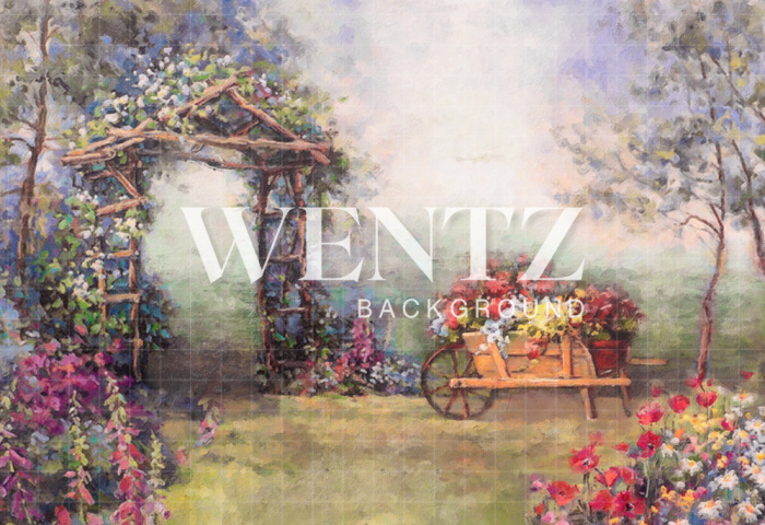 Fabric Photography Background Easter Enchanted Garden / Backdrop CW93