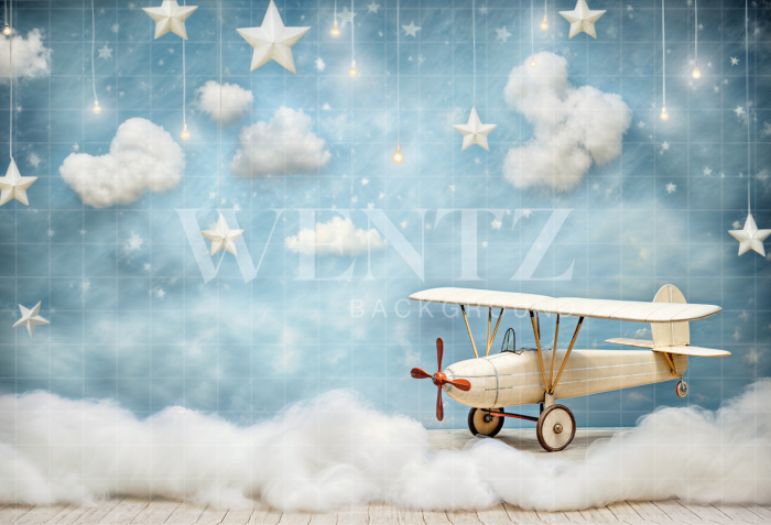 Fabric Photography Background Children's Day Airplane / Backdrop 6385