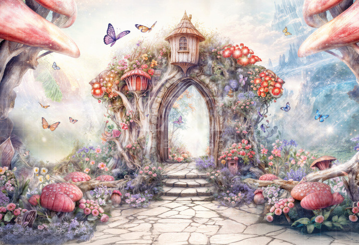 Fabric Photography Background Children's Day Enchanted Forest / Backdrop 6384