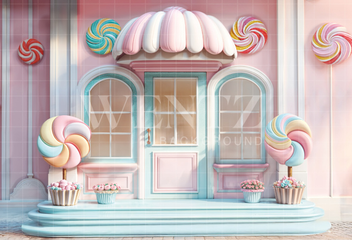 Fabric Photography Background Children's Day Candy Store / Backdrop 6394