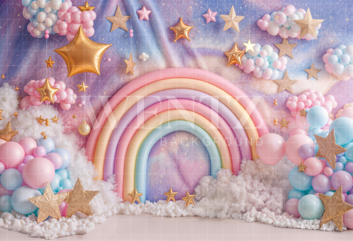 Fabric Photography Background Rainbow Children's Day / Backdrop 6414