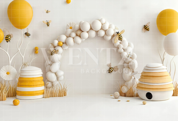 Fabric Photography Background Bees Children's Day / Backdrop 6419