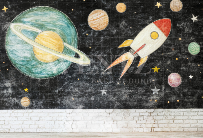 Fabric Photography Background Rocket Children's Day / Backdrop 6424