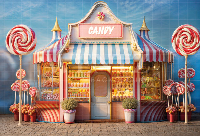 Fabric Photography Background Children's Day Candy Store / Backdrop 6427