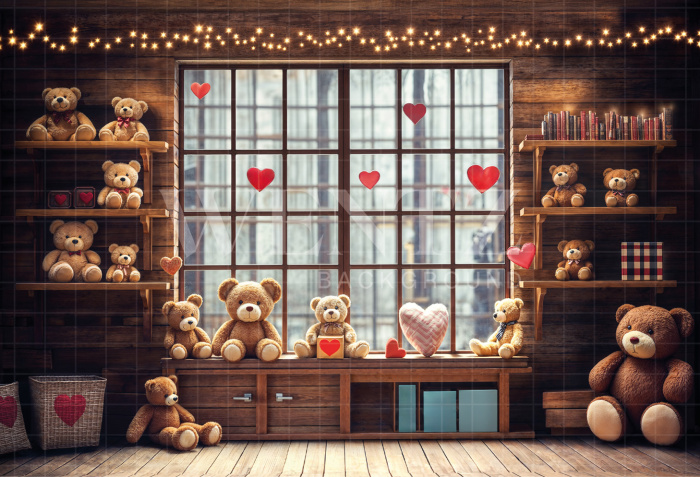 Fabric Photography Background Children's Day Bears / Backdrop 6430