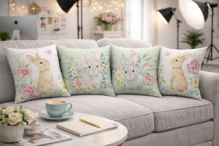 Kit 4 Pillow Cases Easter - 50 x 50 / WA94
