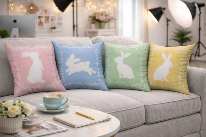 Kit 4 Pillow Cases Easter - 50 x 50 / WA96