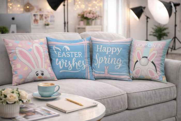 Kit 4 Pillow Cases Easter - 50 x 50 / WA98