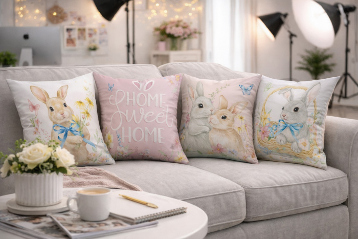 Kit 4 Pillow Cases Easter - 50 x 50 / WA95