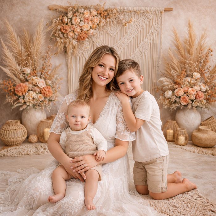 Fabric Photography Background Mother's Day Boho Wall with Macramé / Backdrop 8162