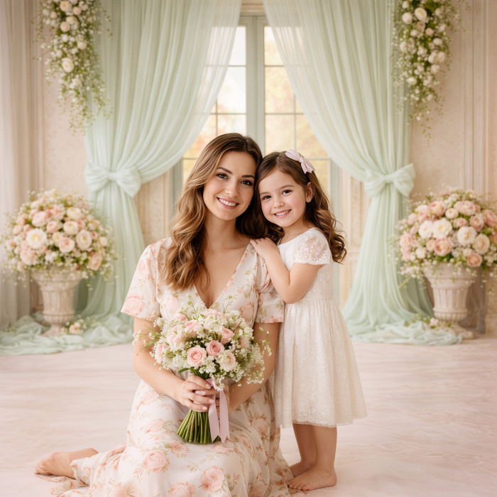 Fabric Photography Background Mother's Day / Backdrop 8176