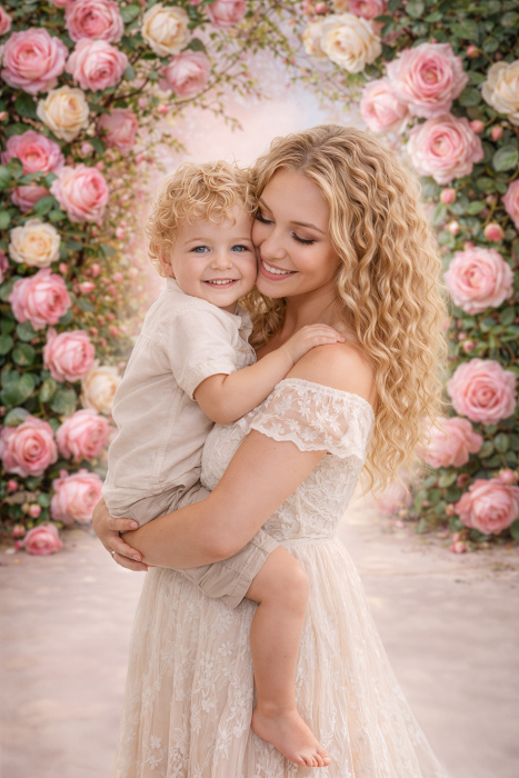 Fabric Photography Background Mother's Day Floral / Backdrop 8172