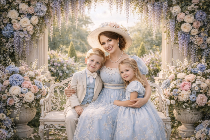 Fabric Photography Background Mother's Day Garden / Backdrop 8237