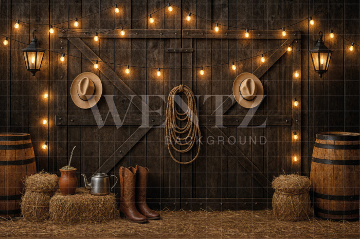 Fabric Photography Background Barn / Backdrop 7667