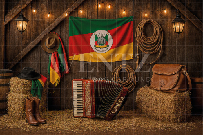 Fabric Photography Background Barn / Backdrop 7669