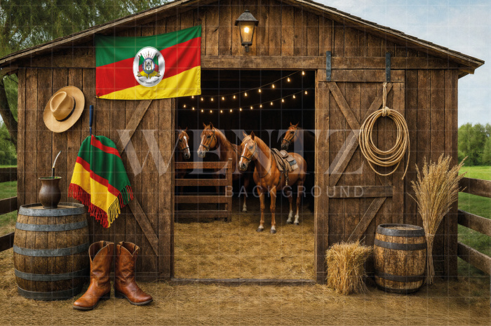 Fabric Photography Background Barn / Backdrop 7680