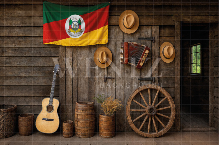 Fabric Photography Background Barn / Backdrop 7674