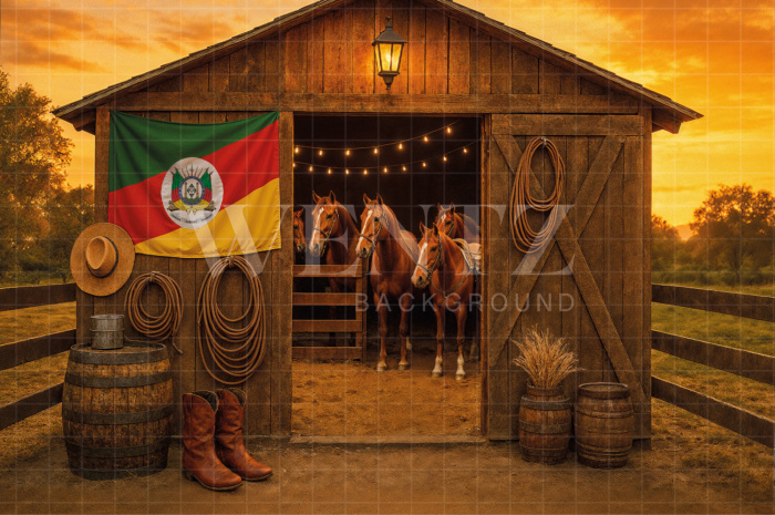 Fabric Photography Background Barn / Backdrop 7681