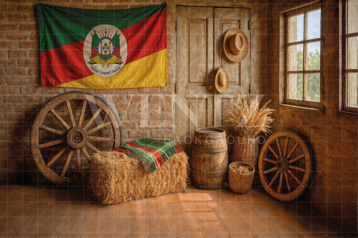 Fabric Photography Background Barn / Backdrop 7697