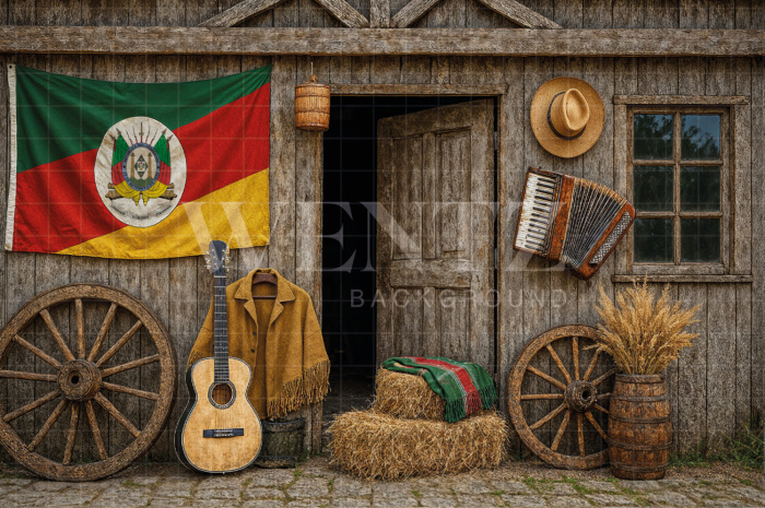 Fabric Photography Background Barn / Backdrop 7690
