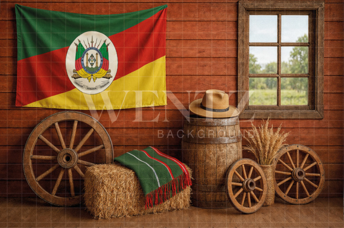 Fabric Photography Background Barn / Backdrop 7693