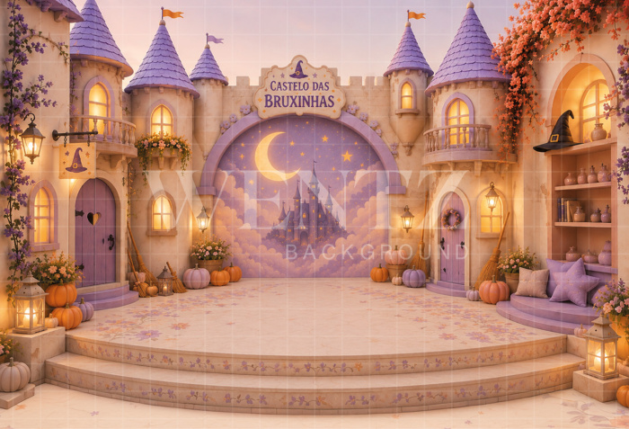 FFabric Photography Background Halloween Castle / Backdrop 8901