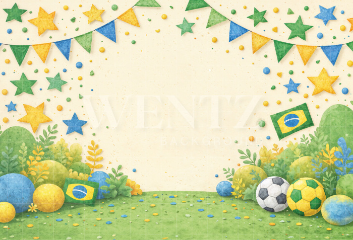 Fabric Photography Background World Cup Soccer Stadium / Backdrop 8138