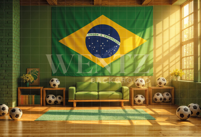 Fabric Photography Background Soccer World Cup / Backdrop 8218