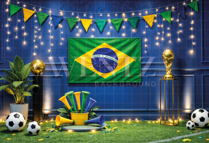 Fabric Photography Background Soccer World Cup / Backdrop 8221