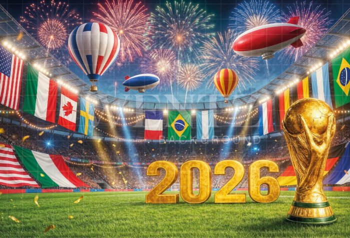 Fabric Photography Background Soccer World Cup / Backdrop 8270