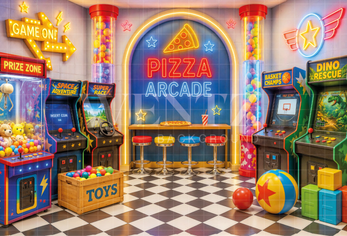 Fabric Photography Background Arcade Children's Day / Backdrop 8634