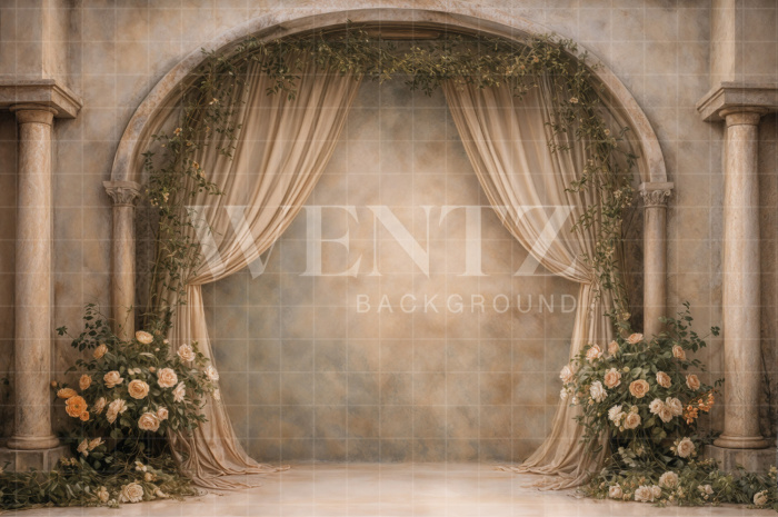 Fabric Photography Background Mother's Day Floral Arch / Backdrop 8126