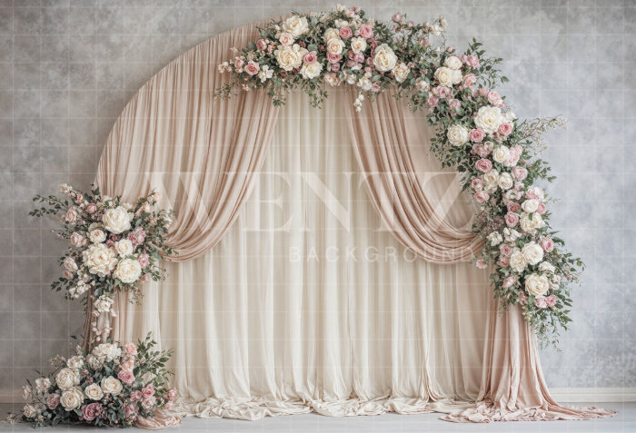Fabric Photography Background Mother's Day Floral Arch / Backdrop 8147