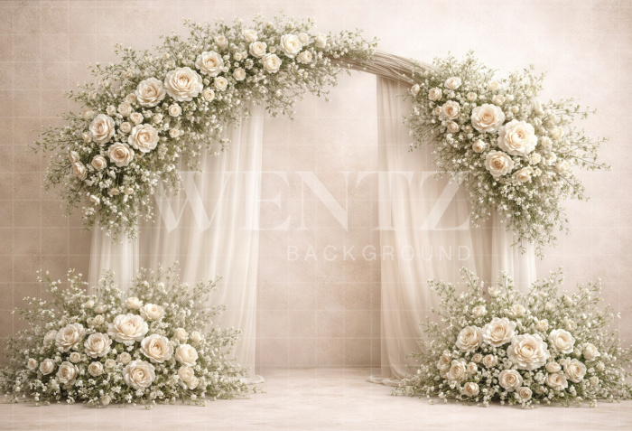 Fabric Photography Background Mother's Day Floral Arch / Backdrop 8154
