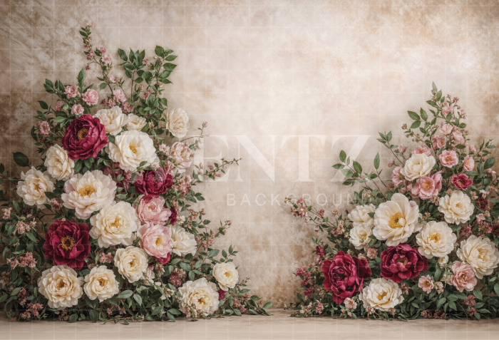 Fabric Photography Background Mother's Day Floral / Backdrop 8150